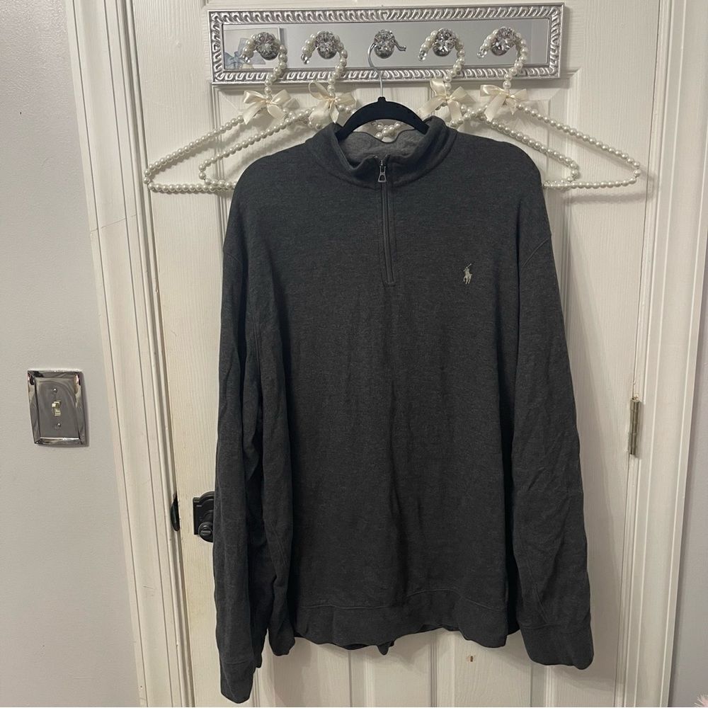 Polo Ralph Lauren Men’s Pullover Sweater 1/4 Zip Gray